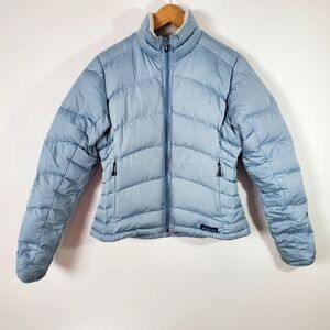 Vtg Patagonia Women's Down Insulated Full Zip Puffer Jacket Blue - Small